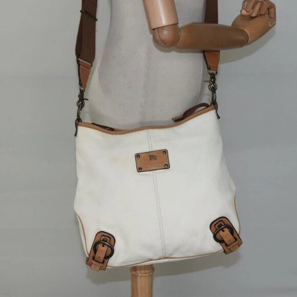 BURBERRY Blue Label Shoulder Bag Canvas White Auth bs23896 - Picture 15 of 16